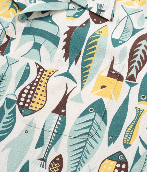 STAR OF HOLLYWOOD DOBBY COTTON OPEN SHIRT “FISH”