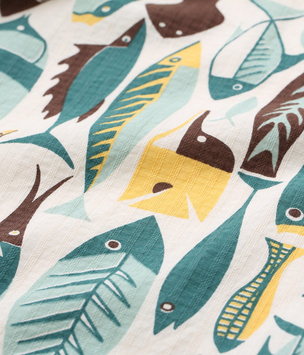 STAR OF HOLLYWOOD DOBBY COTTON OPEN SHIRT “FISH”