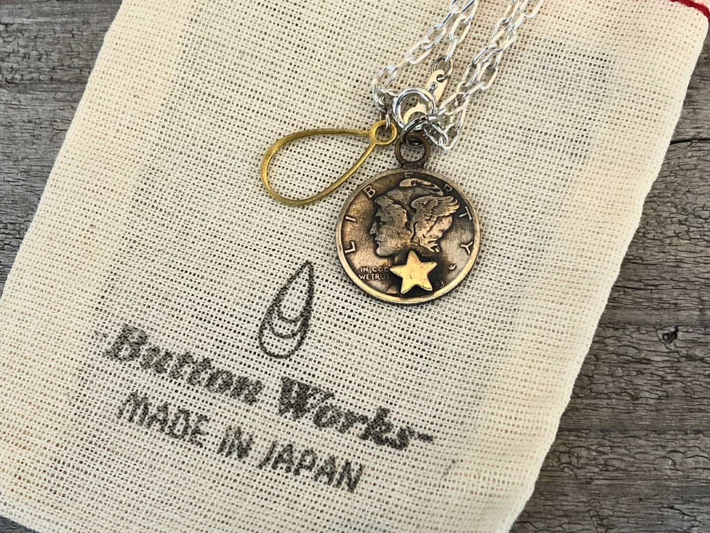 Button Works Mercury Dime Coin Necklace - Star