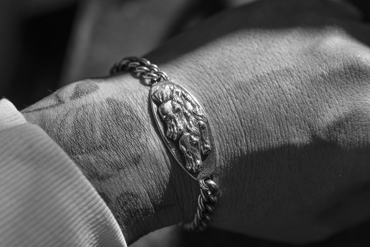 Peanuts&Co horse plate bracelet silver