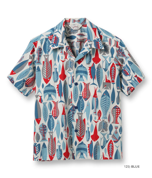 STAR OF HOLLYWOOD DOBBY COTTON OPEN SHIRT “FISH”