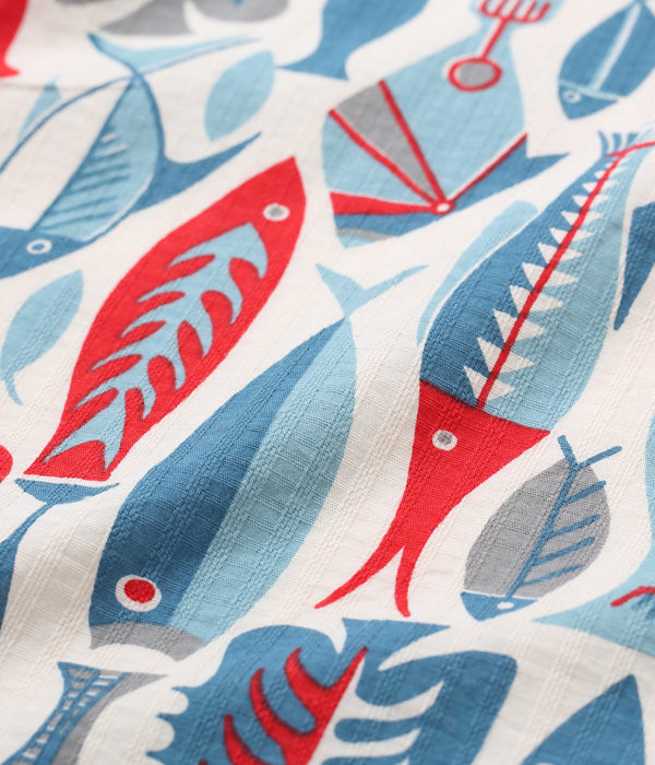 STAR OF HOLLYWOOD DOBBY COTTON OPEN SHIRT “FISH”