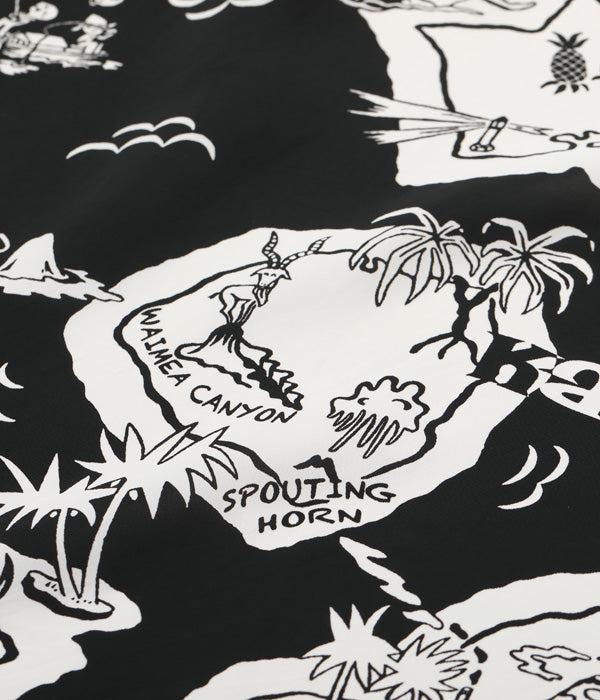SUN SURF RAYON HAWAIIAN SHIRT “SHOWING HAWAIIAN ISLAND”