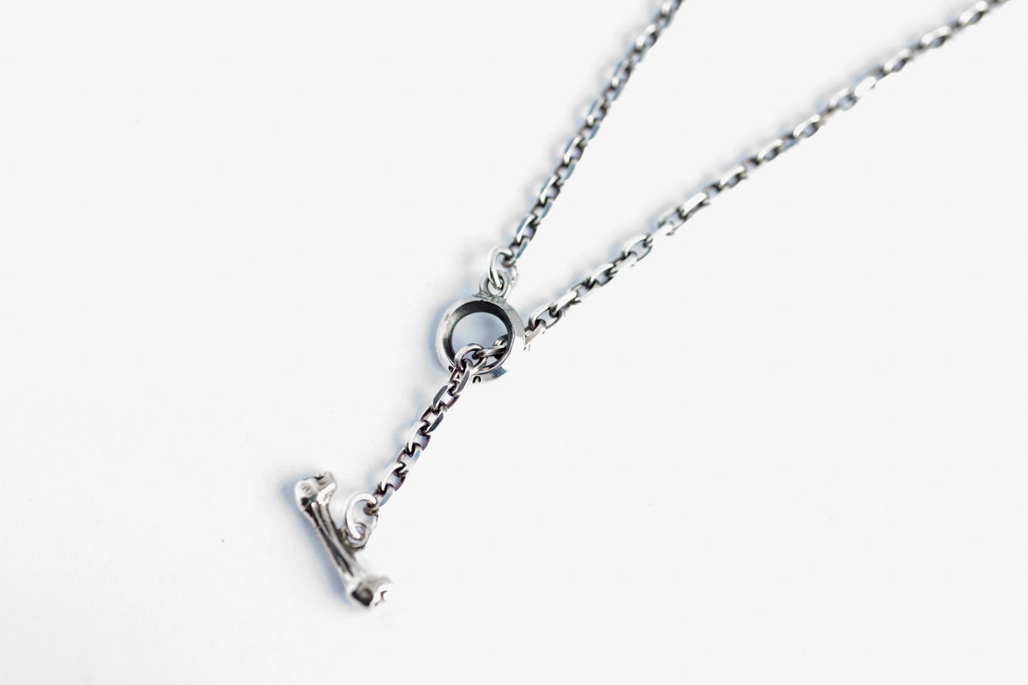 Peanuts&Co SKULL HOOK CHAIN ALL SILVER (ROUND OR SQUARE)