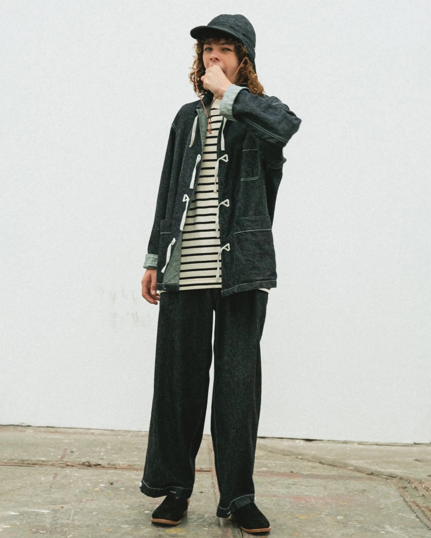 INNAT SILK DENIM PAJAMA JACKET