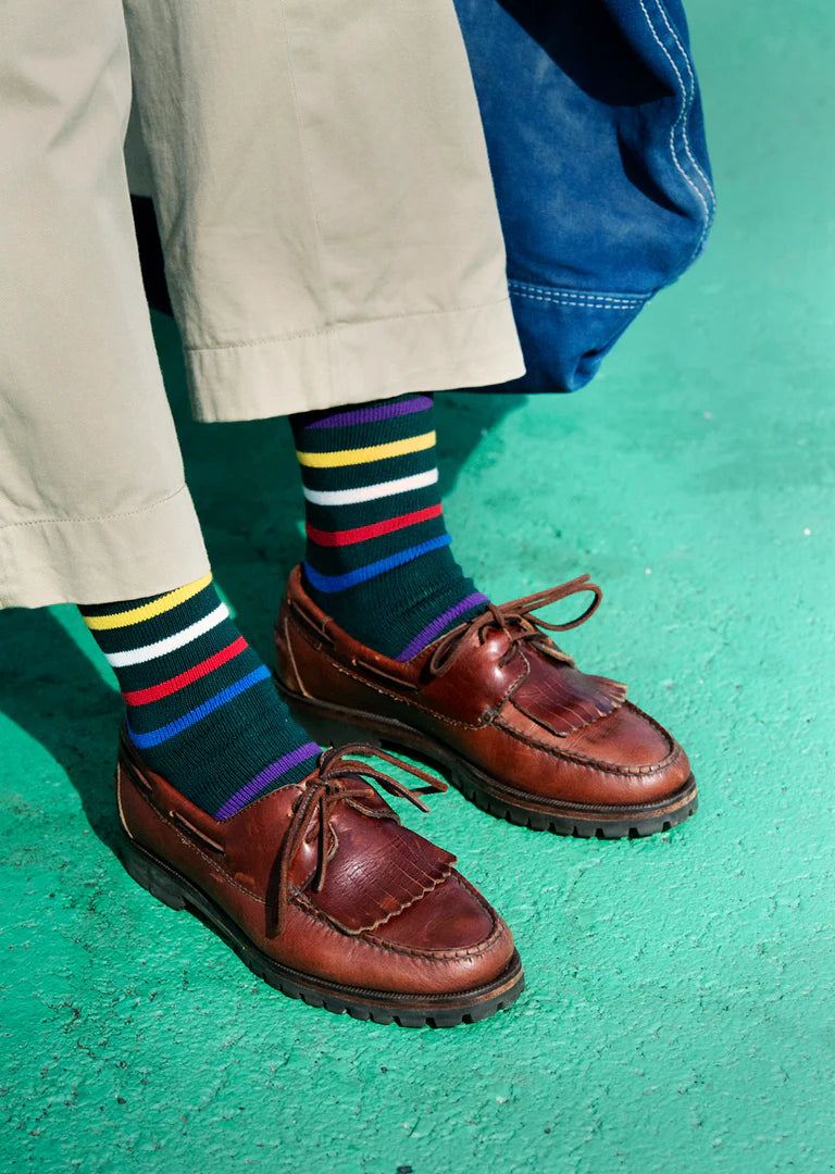 RoToTo FIVE STRIPE CREW SOCKS