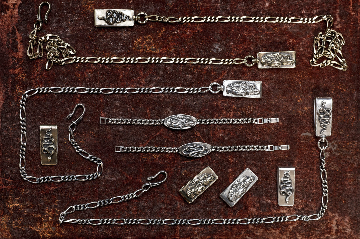 Peanuts&Co snake clip type walletchain silver