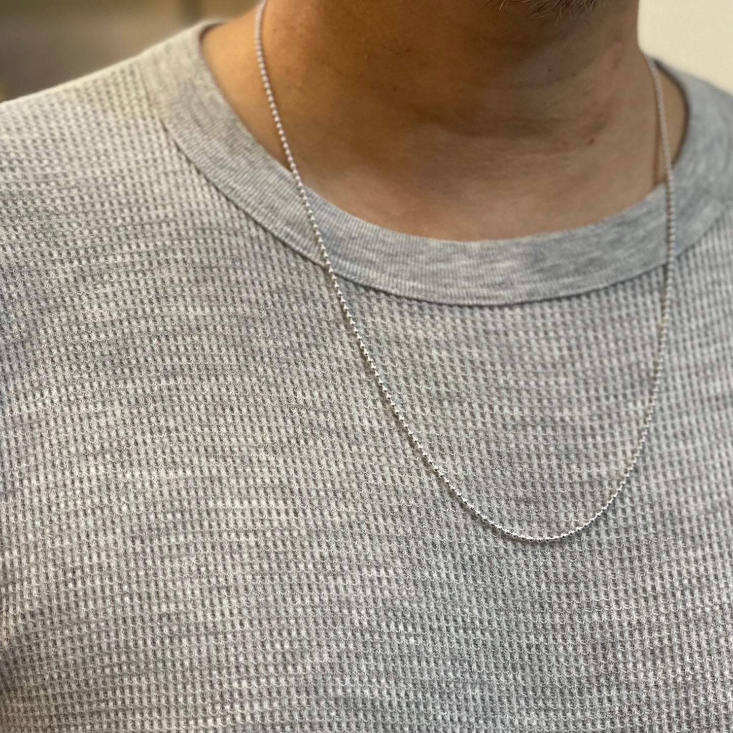 Button Works Silver Ball Chain Necklace