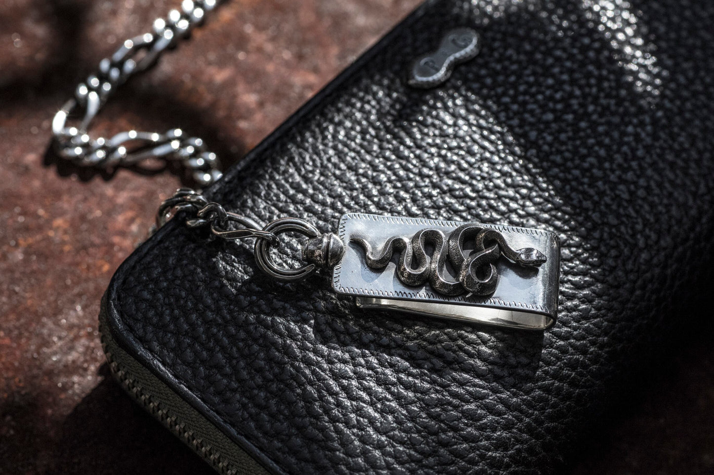 Peanuts&Co snake clip type walletchain silver