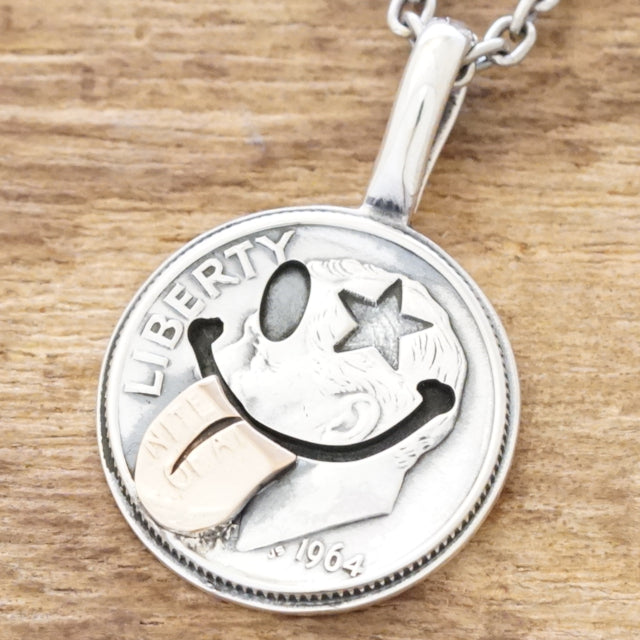 NORTH WORKS Large Coin Lip Smile Necklace N-624