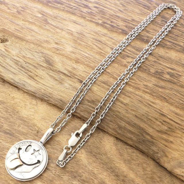 NORTH WORKS Large Coin Lip Smile Necklace N-624