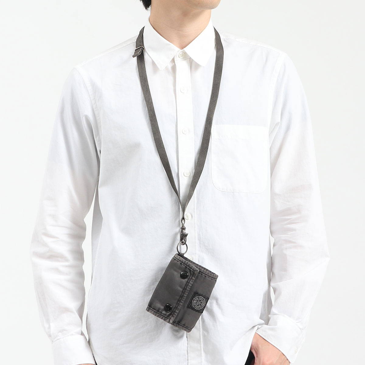 Porter Classic SUPER NYLON TRIFOLD WALLET W/NECK STRAP