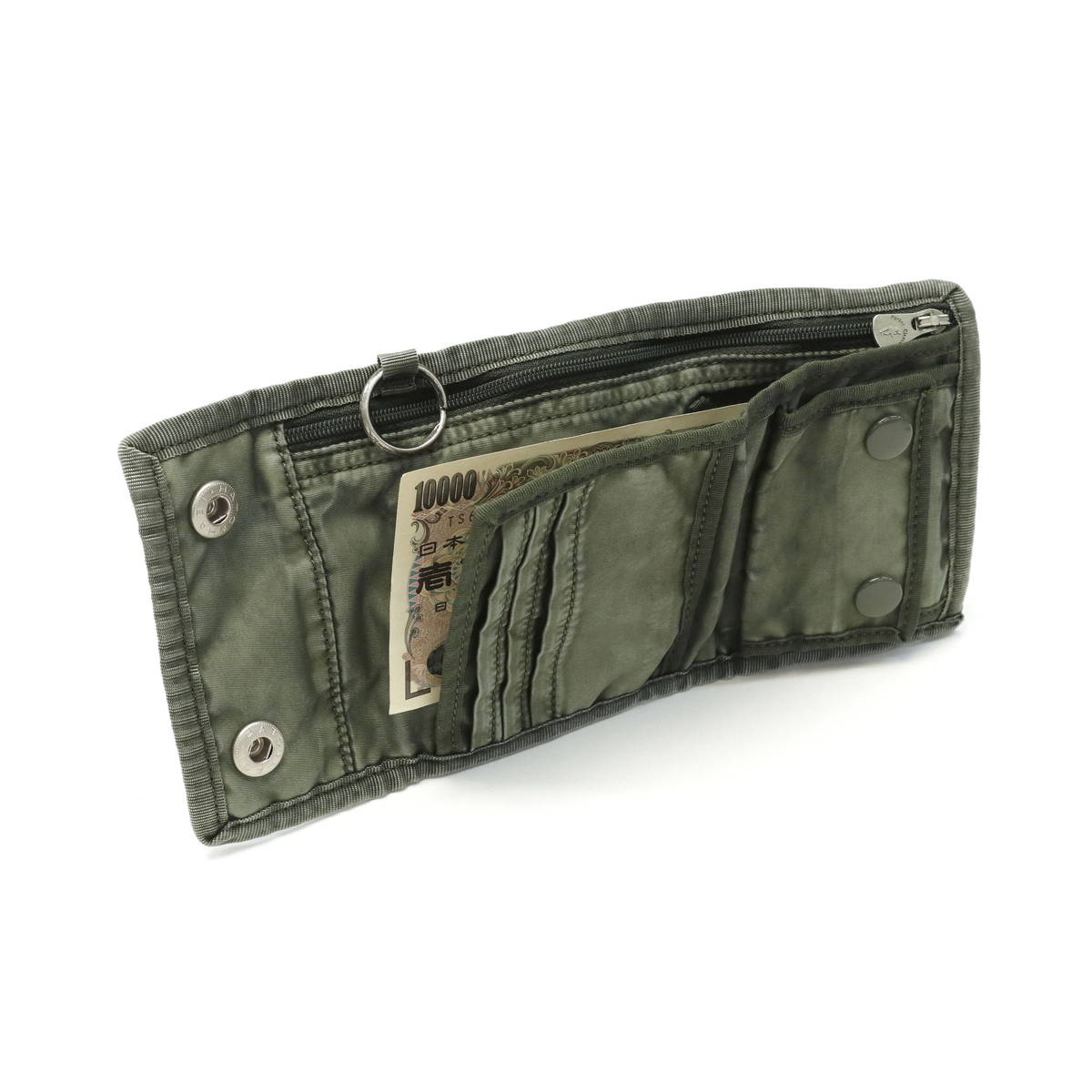 Porter Classic SUPER NYLON TRIFOLD WALLET W/NECK STRAP