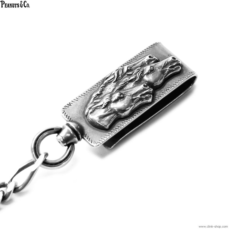 Peanuts&Co horse clip type keychain silver
