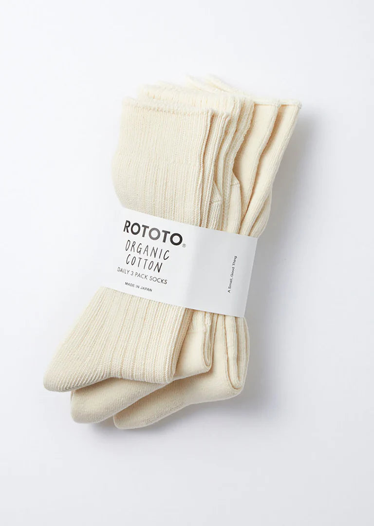 RoToTo ORGANIC DAILY 3 PACK CREW SOCKS