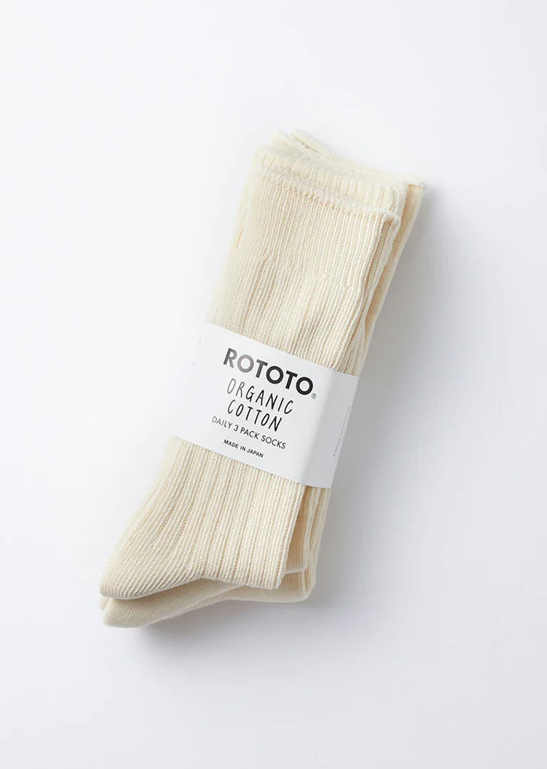 RoToTo ORGANIC DAILY 3 PACK CREW SOCKS