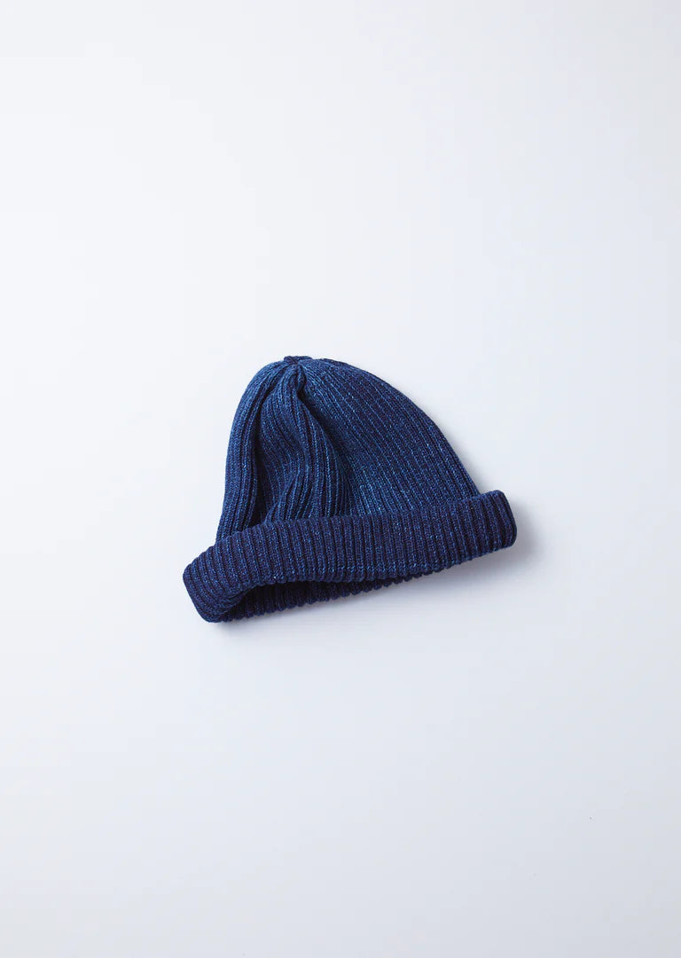 RoToTo INDIGO COTTON ROLL UP BEANIE