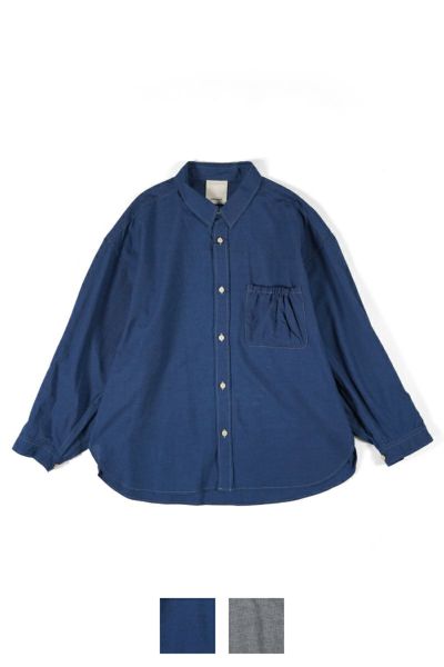 refomed WRIST PATCH WIDE SHIRT “CHAMBRAY’’