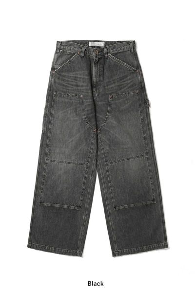 DAIRIKU Vintage Washed Painter Denim Wide Pants