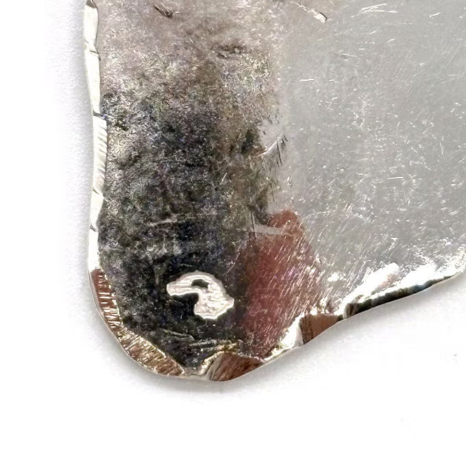 LARRY SMITH KAZEKIRI FEATHER STAMPED PENDANT No. 55 "18K GOLD ACCENT"