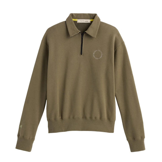 TOKYO DESIGN STUDIO New Balance Cotton Cordura French Terry Quarter Zip Pullover - OLIVE