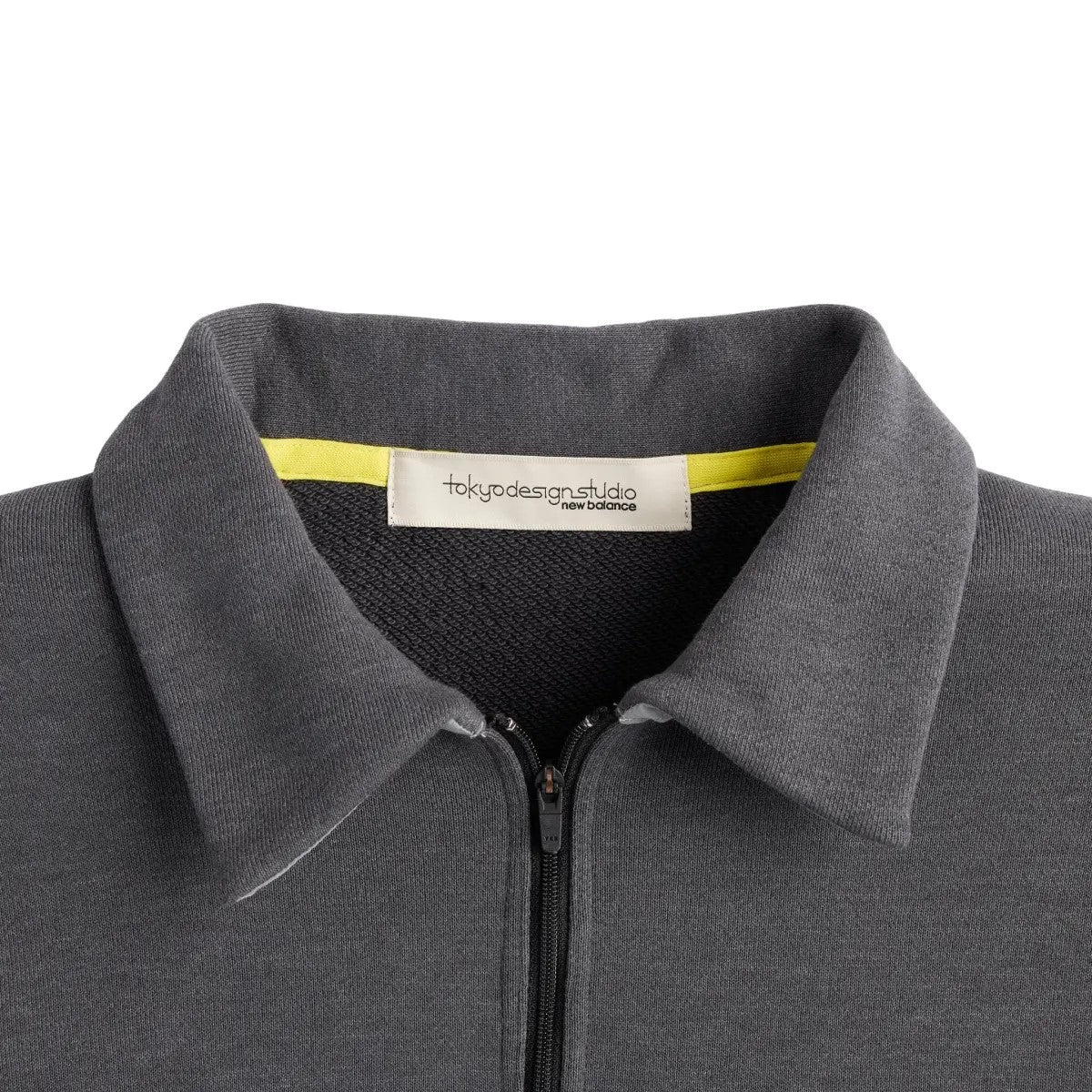 TOKYO DESIGN STUDIO New Balance Cotton Cordura French Terry Quarter Zip Pullover - CHARCOAL