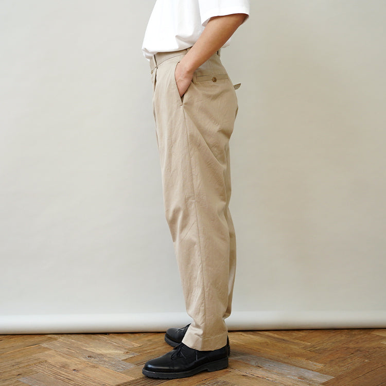 YAECA TUCK TAPERED CHINO TROUSERS