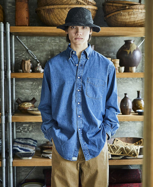 orSlow STANDARD BUTTON DOWN SHIRT Denim Used