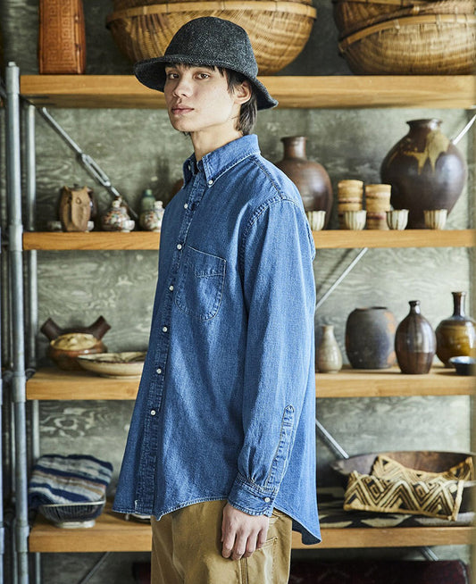 orSlow STANDARD BUTTON DOWN SHIRT Denim Used