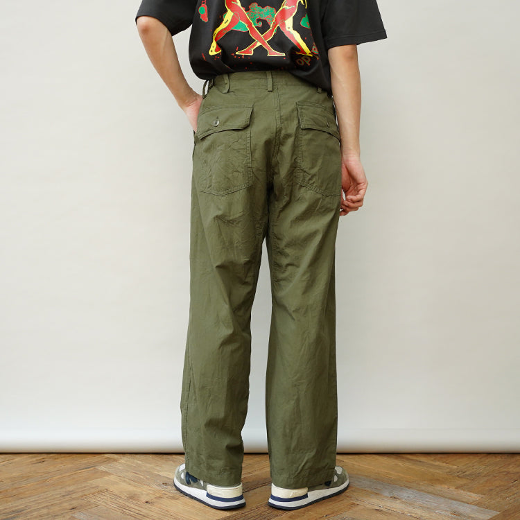 YAECA BAKER PANTS OLIVE POPLIN