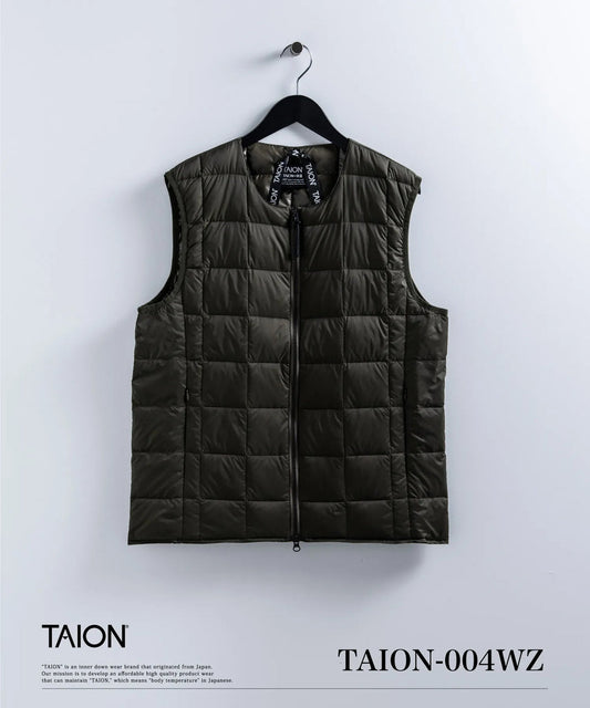 TAION Basic Crew Neck Double Zip Down Vest