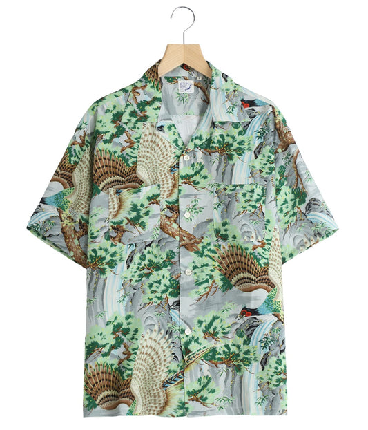 orSlow PEACOCK GARDEN HAWAIIAN SHIRT