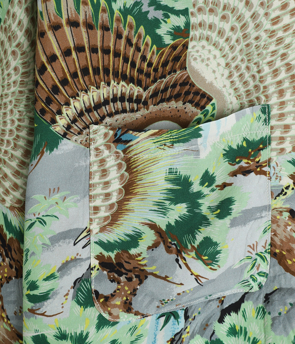 orSlow PEACOCK GARDEN HAWAIIAN SHIRT
