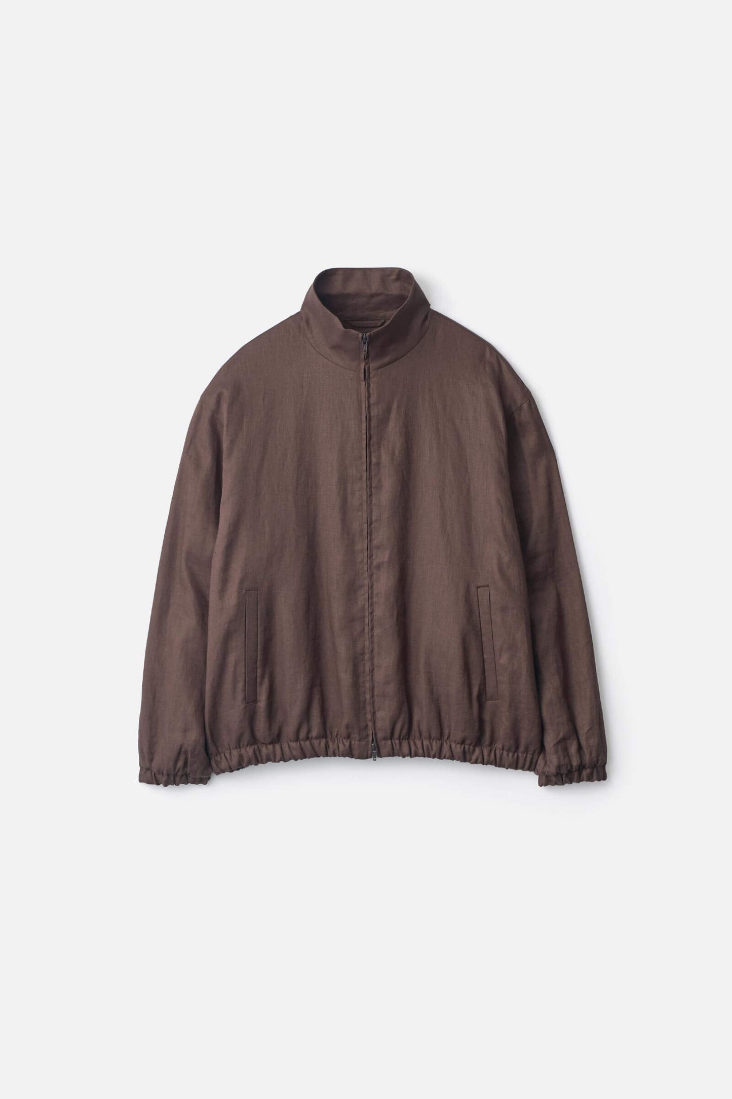 ssstein LIGHT LINEN SHIRRED LIGHT ZIP JACKET