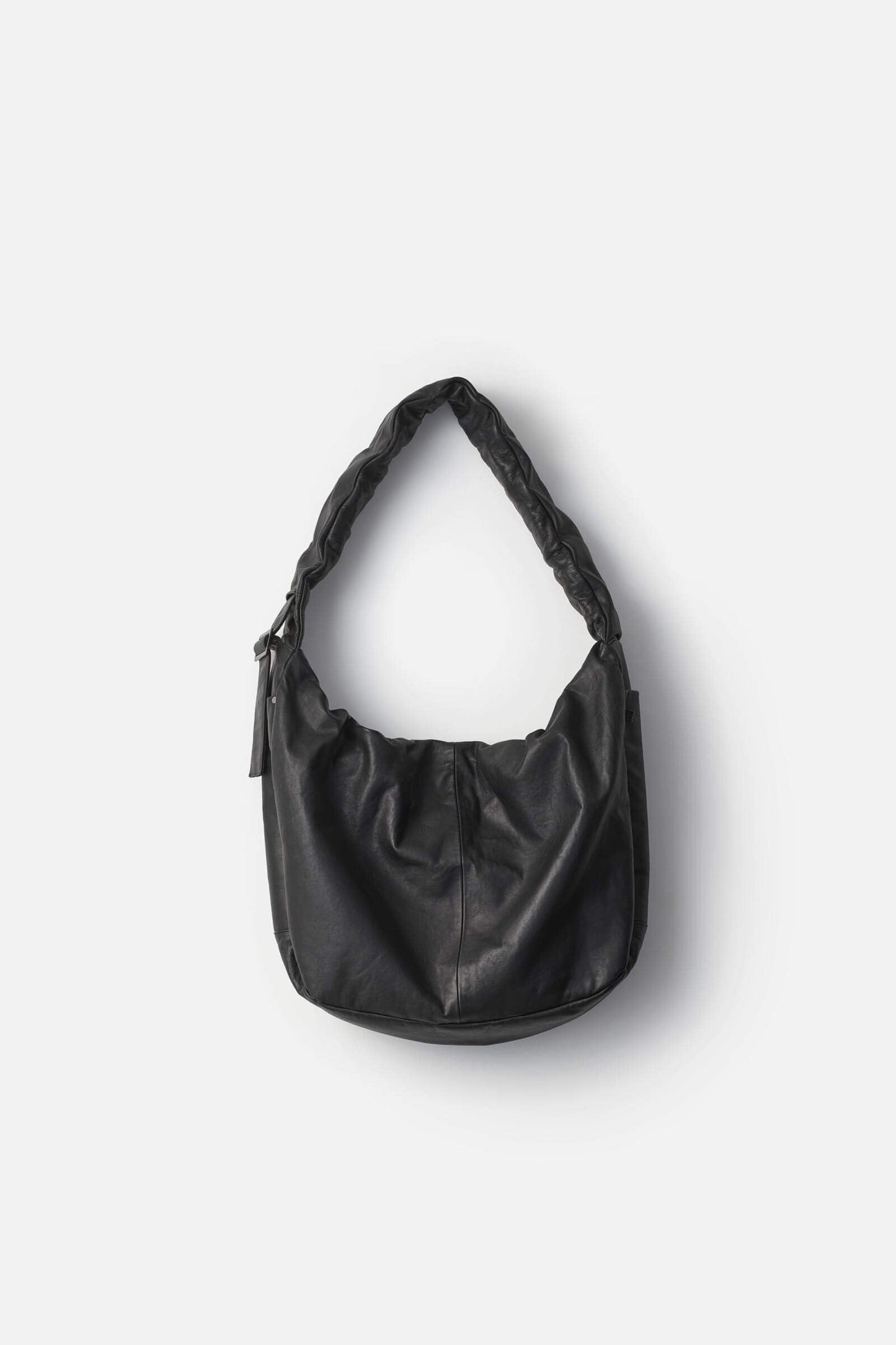 ssstein Goat Leather Shirring Handle Shoulder Bag