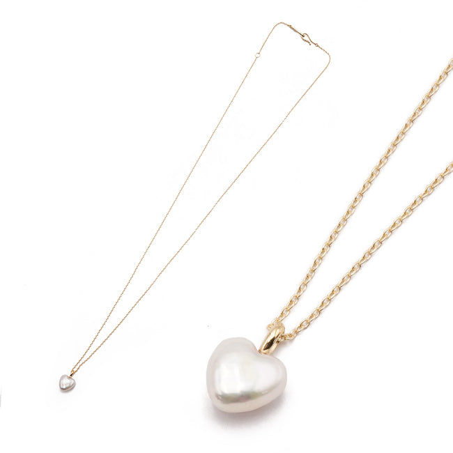 Porter Classic NATURAL HEART PEARL GOLD NECKLACE