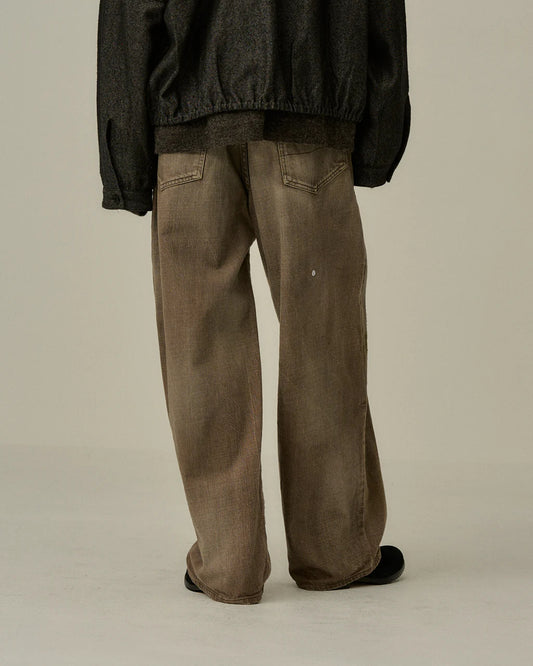 ANCELLM  DENIM PANTS #01 AGING01 (BROWN)