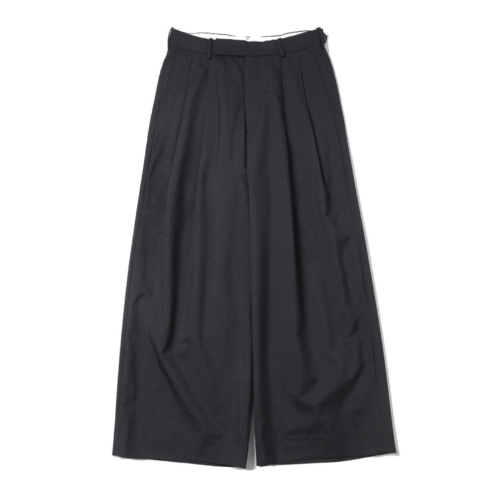 marka Two Tuck Baggy Trousers Wool Tropical Washer