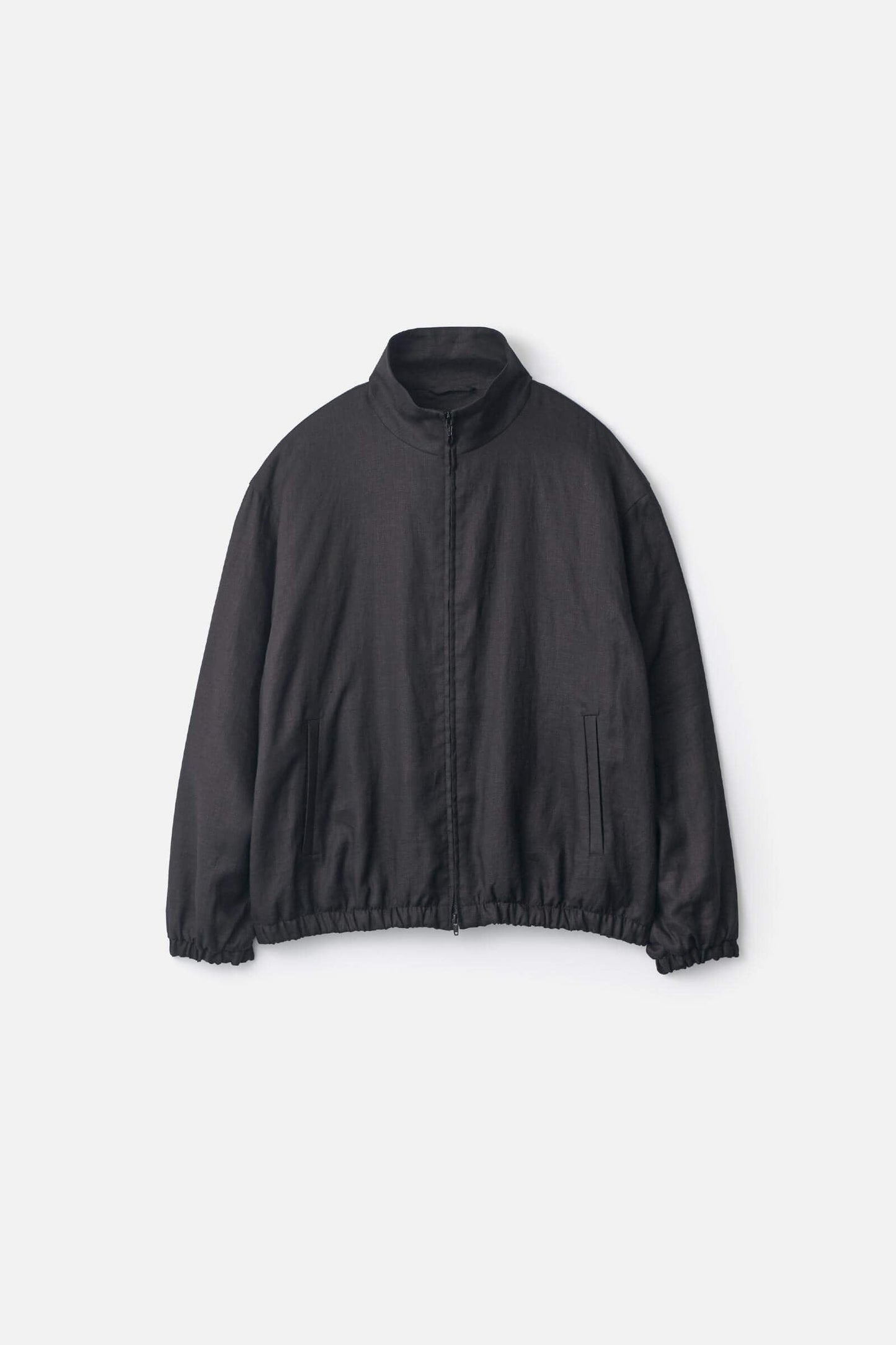 ssstein LIGHT LINEN SHIRRED LIGHT ZIP JACKET