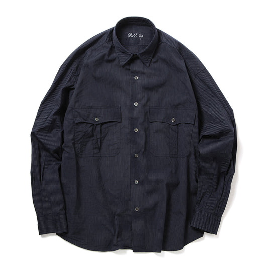 Porter Classic ROLL UP PIN STRIPE SHIRT