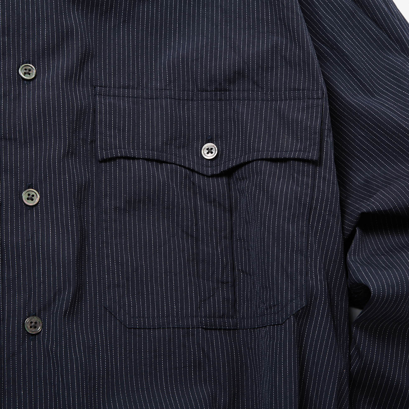 Porter Classic ROLL UP PIN STRIPE SHIRT