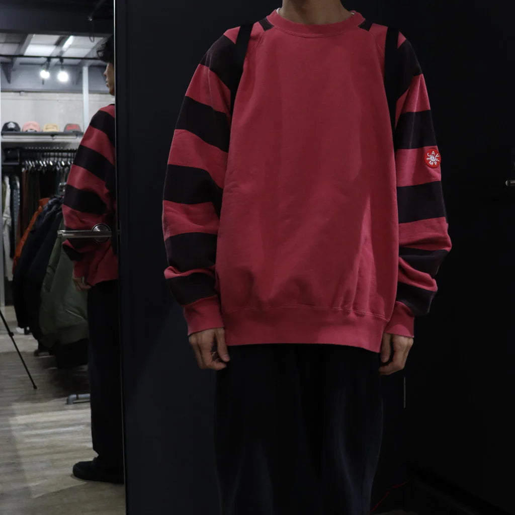 Cav Empt C.E OVERDYE STRIPE SLEEVE BIG CREW NECK