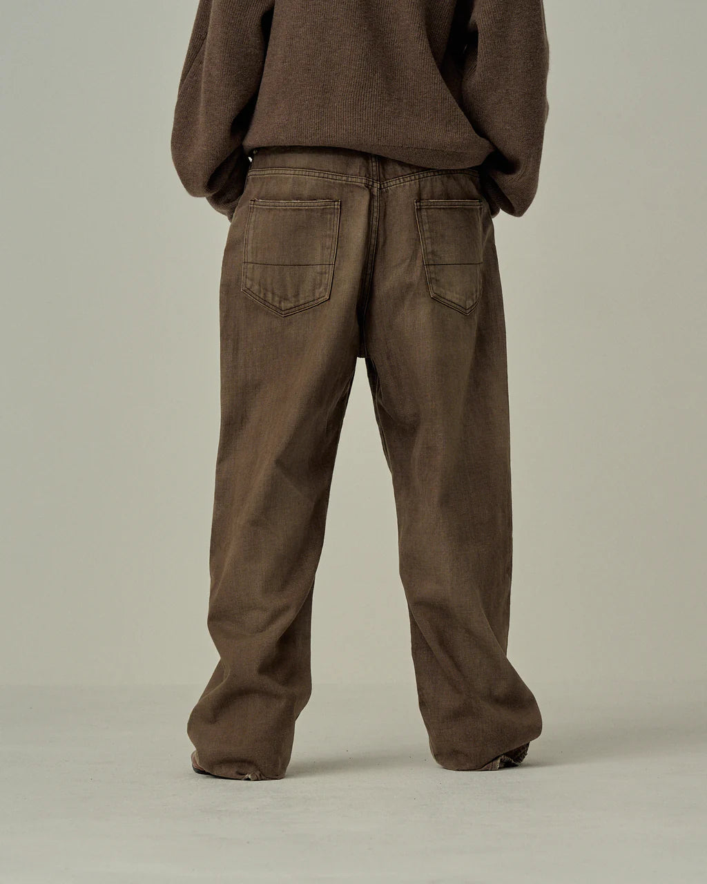 ANCELLM DENIM PANTS #02 AGING01 (BROWN) – unexpected store