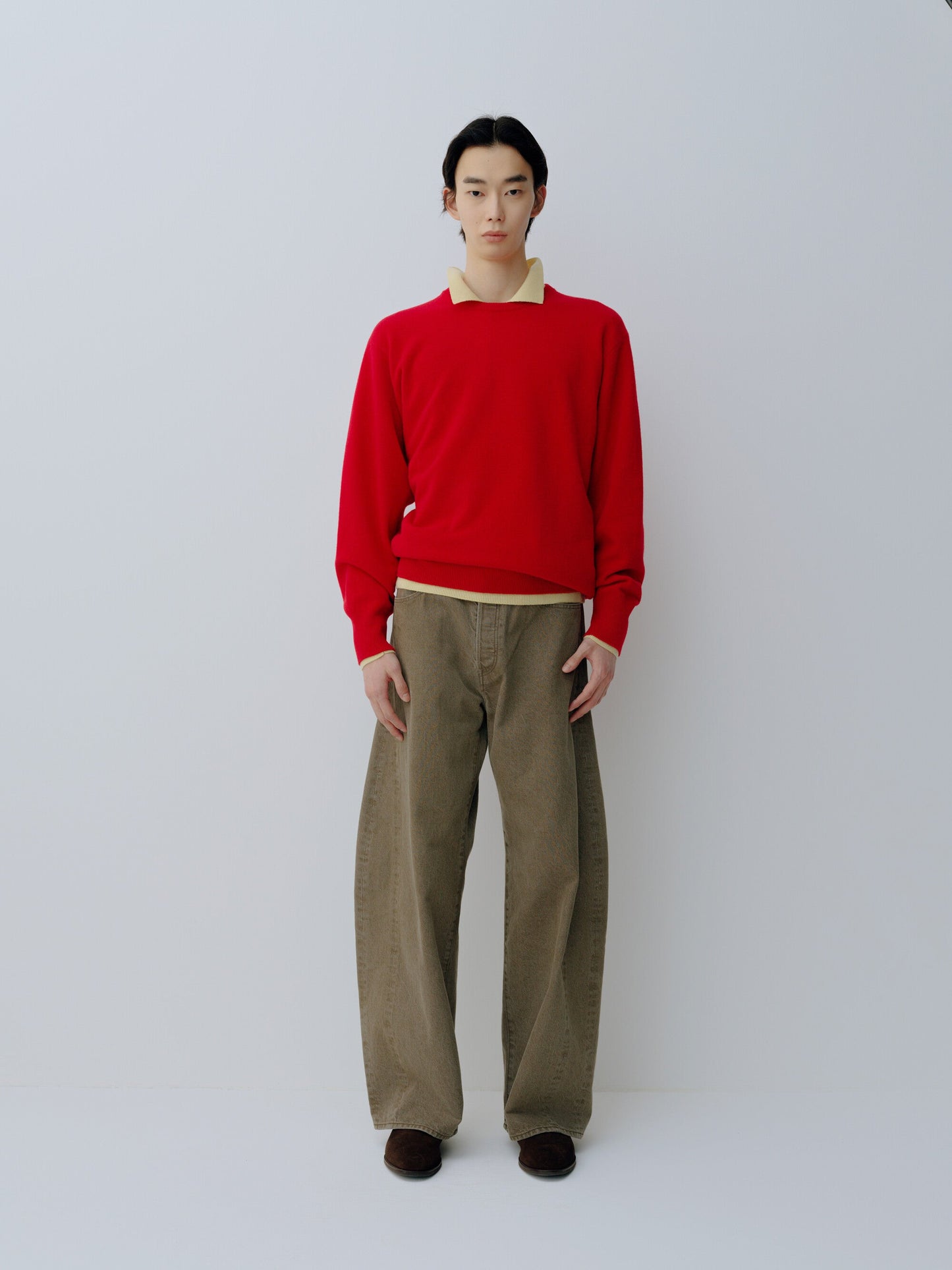 ssstein DEFORMATION WIDE COLOR DENIM PANTS