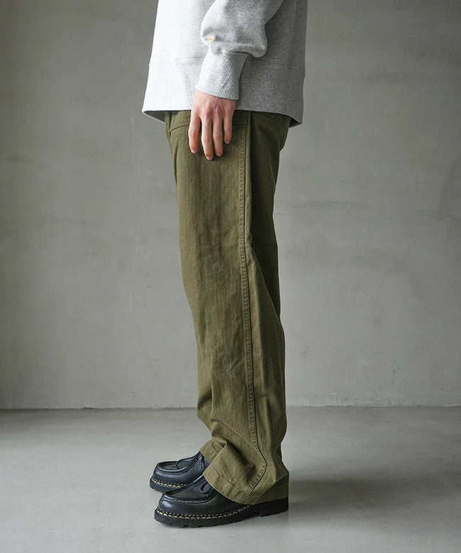 orSlow HERRINGBONE VINTAGE FIT FATIGUE PANTS Army Green