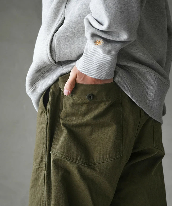 orSlow HERRINGBONE VINTAGE FIT FATIGUE PANTS Army Green