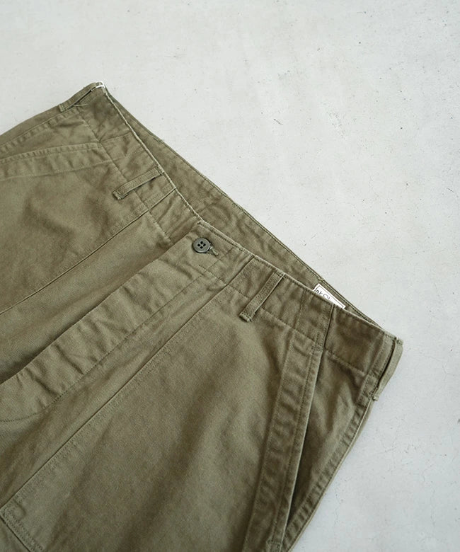 orSlow HERRINGBONE VINTAGE FIT FATIGUE PANTS Army Green