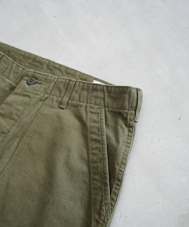 orSlow HERRINGBONE VINTAGE FIT FATIGUE PANTS Army Green