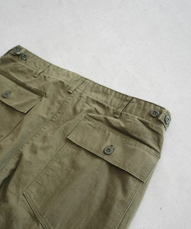 orSlow HERRINGBONE VINTAGE FIT FATIGUE PANTS Army Green