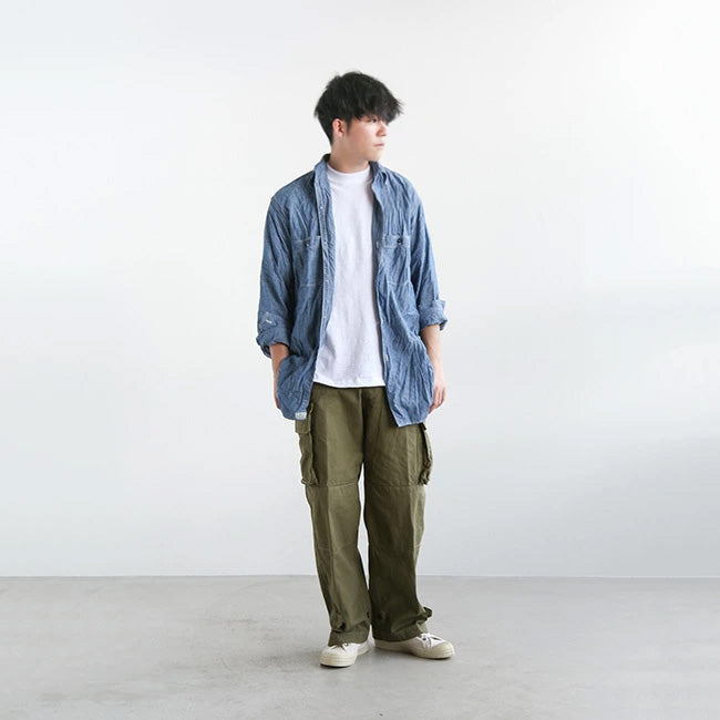 orSlow Vintage Fit Chambray Work Shirt Bleached Chambray